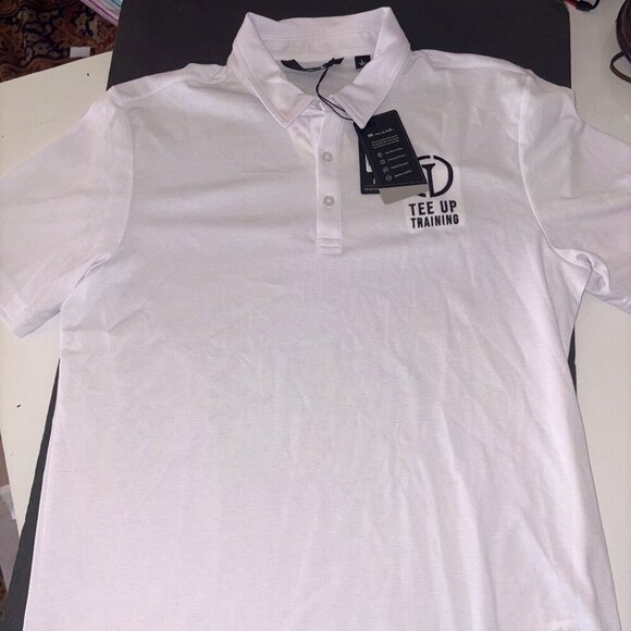 NEW NWT Travis Mathew Oceanside Polo Short Sleeve White L Wrinkle Resistant - Picture 3 of 13